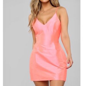 FashionNova Brighten your day mini dress Neon pink